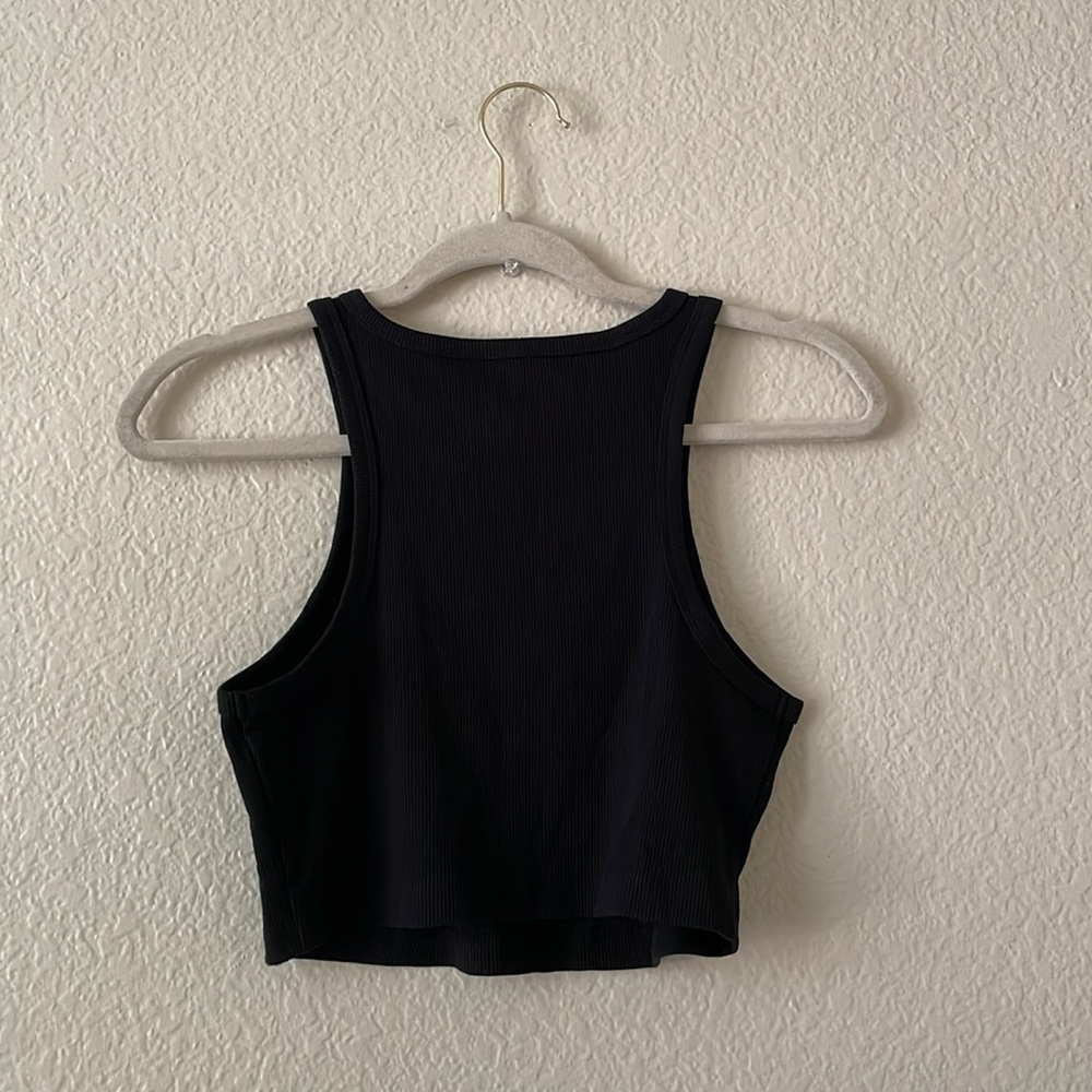 Wild Fable Crop Top Scoop Neck Ribbed Tank Black - Picture 6 of 13